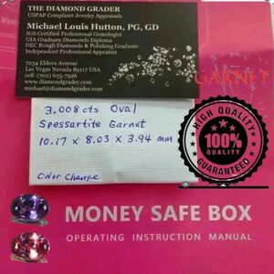 3.008 CT oval SPESSARTITE GARNET RED TO PURPLE COLOR CHANGE HIGH QUALITY TESTED